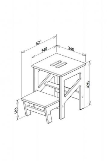 Компактный и надежный табурет-стремянка со складной ступенькой — фото 3